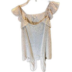 Hailey & Co Polkadot blouse Womens size small office preppy whimsy casual wear